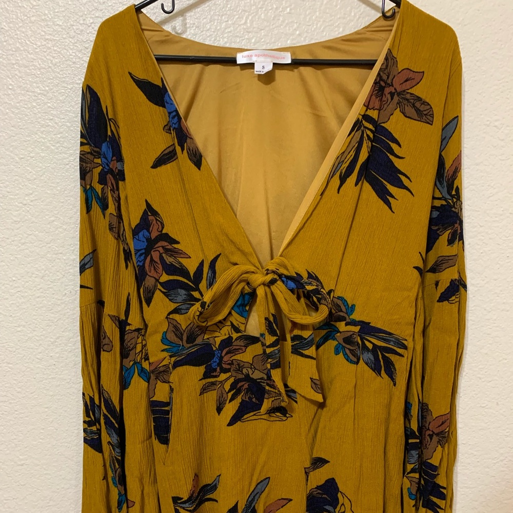 Luxe apothetique floral mustard romper